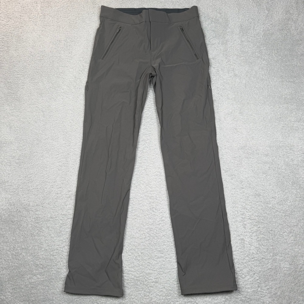 Athleta Headlands Hybrid Trek Pant Gray Straight Leg Hiking Travel Womens Size 6